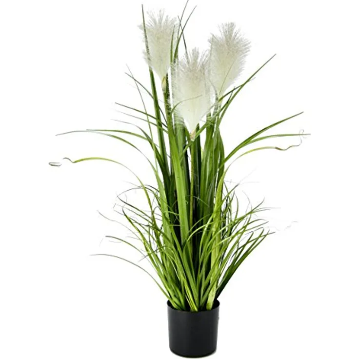 Künstliches Pampas Gras im Topf Feder Ufergras Seidenblume Grasbusch Dekogras Gras Gräser Kunstpflanze Pflanze Solitärgras Ziergras Dekopflanze Pampasgras Blume Kunstgras Grünpflanze Zimmerpflanze