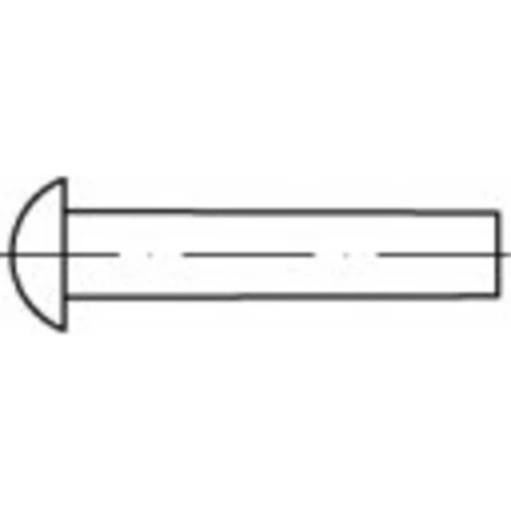 TOOLCRAFT TO-5448504 Halbrundniete 4 mm, 1000 Stück, langlebige Verbindungselemente