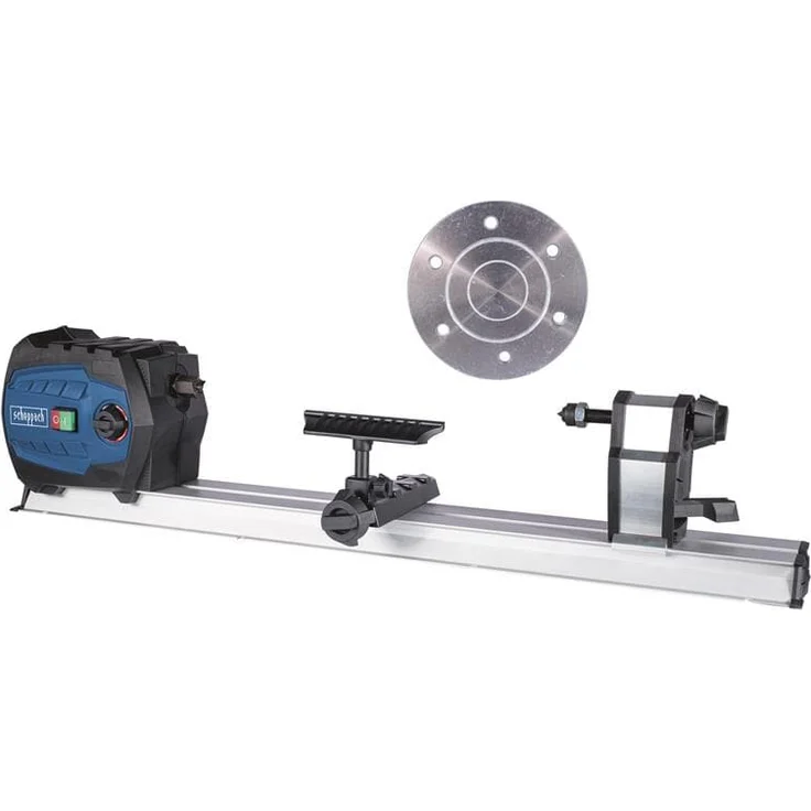 Scheppach DM600VARIO Drechselbank Drechselmaschine | 550W Leistung | stufenlose Geschwindigkeit - variable Drehzahl von 800–3000 Umdrehungen | Werkstück max. 60 x 25 cm inkl. Planscheibe – Bild 1