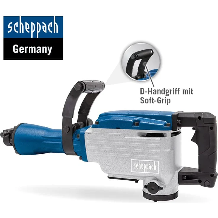 Scheppach AB1700 Abbruchhammer 50J Schlagkraft | 1700W Leistung | 2000 Schläge/min | 390mm Spitz- und Flachmeißel inkl. Metall-Transportkoffer – Bild 4