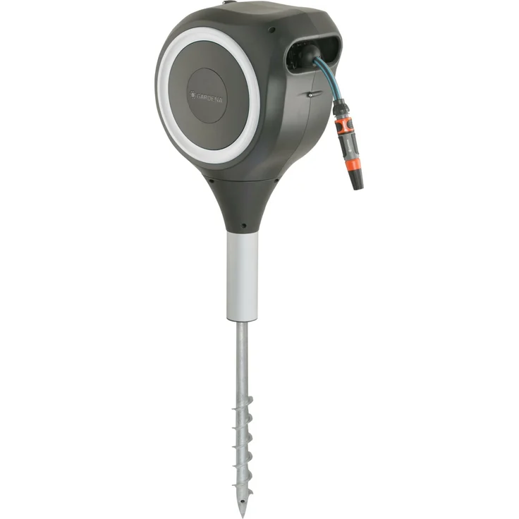 GARDENA Garten-Schlauchbox RollUp S 18606-20, 15 Meter Schlauchlänge, weiß, stehend, 360° drehbar 18606-20 UV-beständig, frostsicher – Bild 2