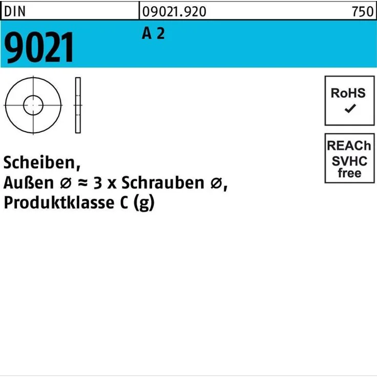 Reyher Scheibe DIN 9021 10,5 x30 x2,5 A 2