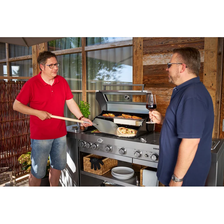 RÖSLE VARIO Pizzastein, Hochwertiger Pizzastein aus Schamott zur Zubereitung von Pizza, Flammkuchen, Brot usw. auf dem Grill oder im Backofen, 30 cm – Bild 5