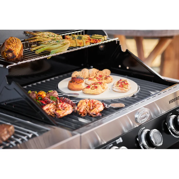 RÖSLE VARIO Pizzastein, Hochwertiger Pizzastein aus Schamott zur Zubereitung von Pizza, Flammkuchen, Brot usw. auf dem Grill oder im Backofen, 30 cm – Bild 3