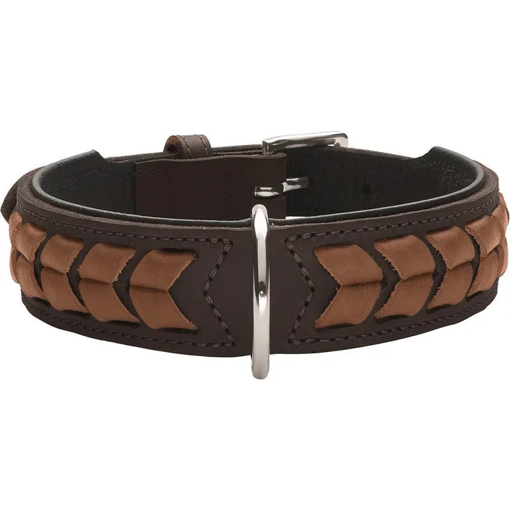Hunter Hunde-Halsband El Paso dunkelbraun-schwarz M-L