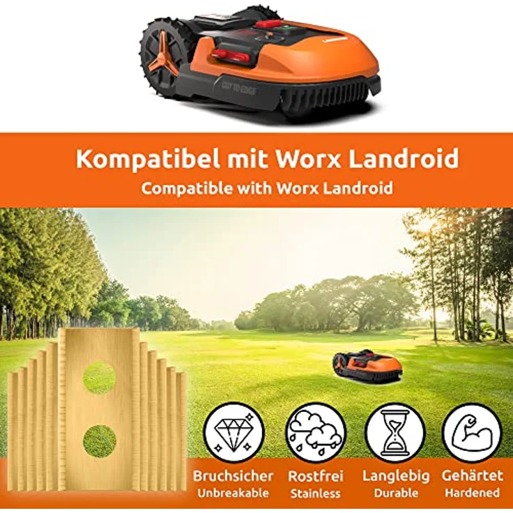 EN Ersatzmesser für Rasen-Mähroboter 18 Stück kompatibel mit Worx Landroid Mähroboter, LandX – Bild 3