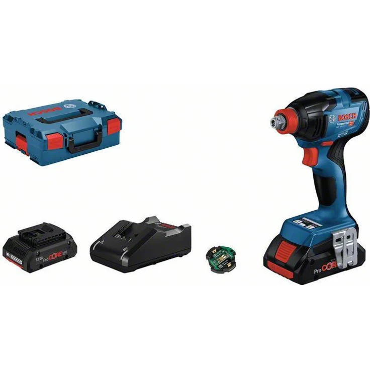 Bosch Professional Akku-Drehschlagschrauber GDX 18V-210 C, 2x Akku ProCORE18V 4.0Ah, Schnellladegerät GAL 18V-40, L-BOXX (06019J0203) – Bild 1