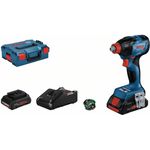 Bosch Professional Akku-Drehschlagschrauber GDX 18V-210 C, 2x Akku ProCORE18V 4.0Ah, Schnellladegerät GAL 18V-40, L-BOXX (06019J0203)