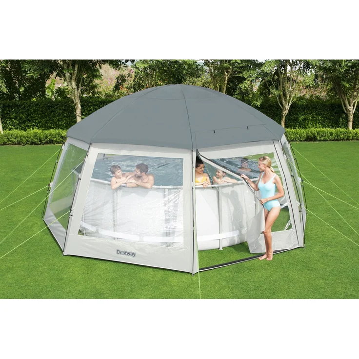 Bestway Pool Abdeckung Pavillon Schutz Swimmingpool Cover rund Durchmesser 600cm – Bild 3