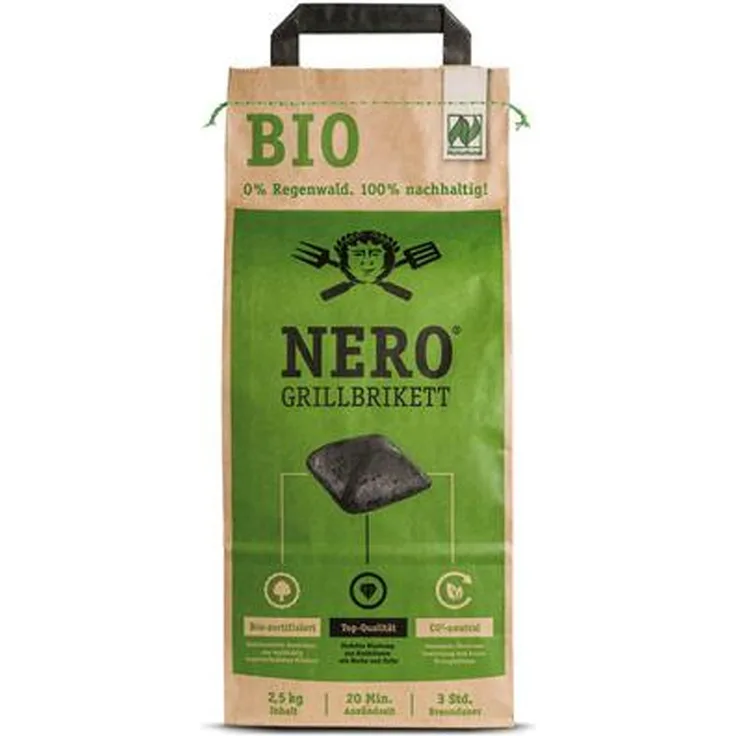 NERO BIO Grill Holzkohle Briketts - 2,5kg Sack