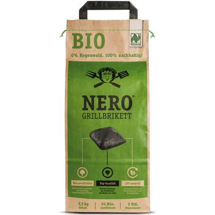NERO BIO Grill Holzkohle Briketts - 2,5kg Sack