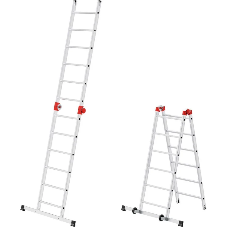 Hailo G60, Aluminium-Multifunktionsgerüst, 2 x 12 Sprossen, Multifunktionsleiter – Bild 3