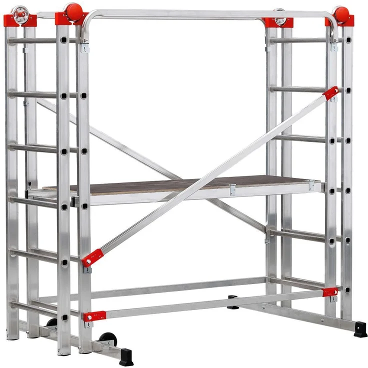 Hailo G60, Aluminium-Multifunktionsgerüst, 2 x 12 Sprossen, Multifunktionsleiter – Bild 1