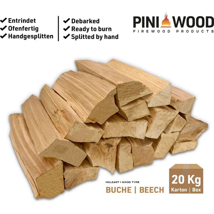 20 Kg Brennholz Grillholz OHNE RINDE Buche ofenfertig Scheitlänge ca. 25 cm – Bild 2