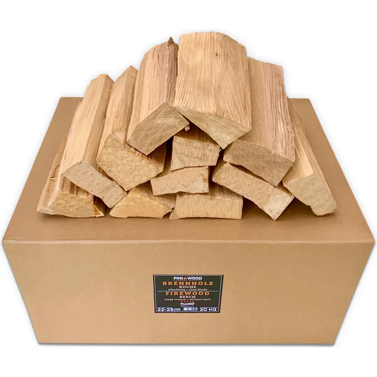 20 Kg Brennholz Grillholz OHNE RINDE Buche ofenfertig Scheitlänge ca. 25 cm