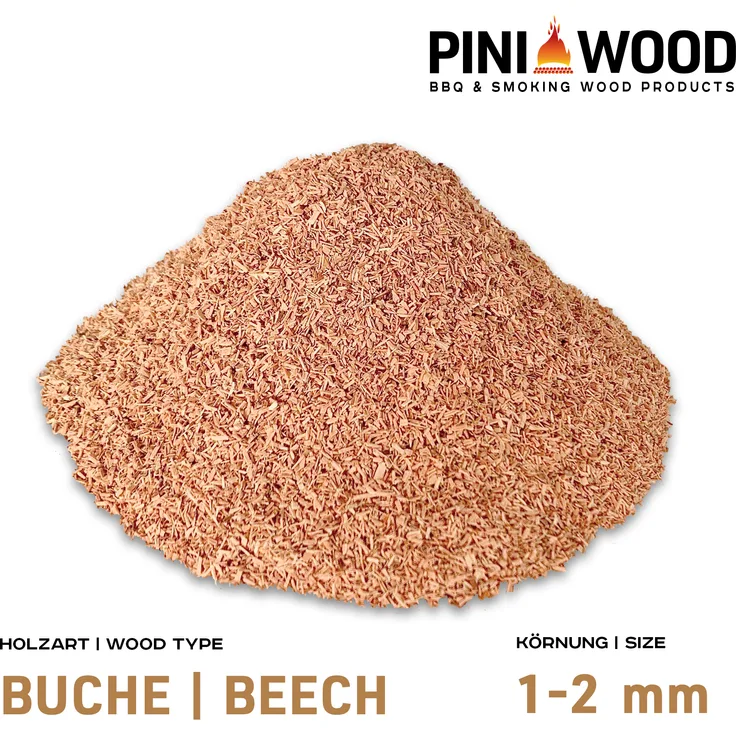 PINI - 5 Kg Räuchemehl Buche 1-2 mm Smoking Dust Räucherspäne 18 Liter