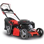 Scheppach Benzin Rasenmäher MS225-53E mit E-Start & Radantrieb | 7PS | 53 cm Schnittbreite | 7-fache Schnitthöhenverstellung | 65 Liter Fangkorb | Mulchfunktion | Reinigungsfunktion | inkl. Motoröl