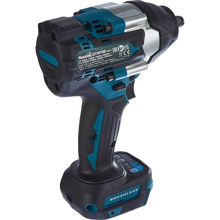 Makita 18V Akku-Schlagschrauber DTW700Z ohne Akku ohne Ladegerät 1/2 Zoll Außenvierkant 	max. Drehmoment 700 Nm Vibrationsarm Motorbremse 4-Gang – Bild 3