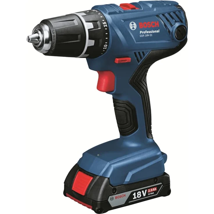 Bosch Professional 18V Akku-Bohrschrauber GSR 18V-21 Akku-Bohrschrauber 55-21 Nm 1800 U/min. 2x Akku 2,0 Ah Ladegerät L- Case – Bild 2