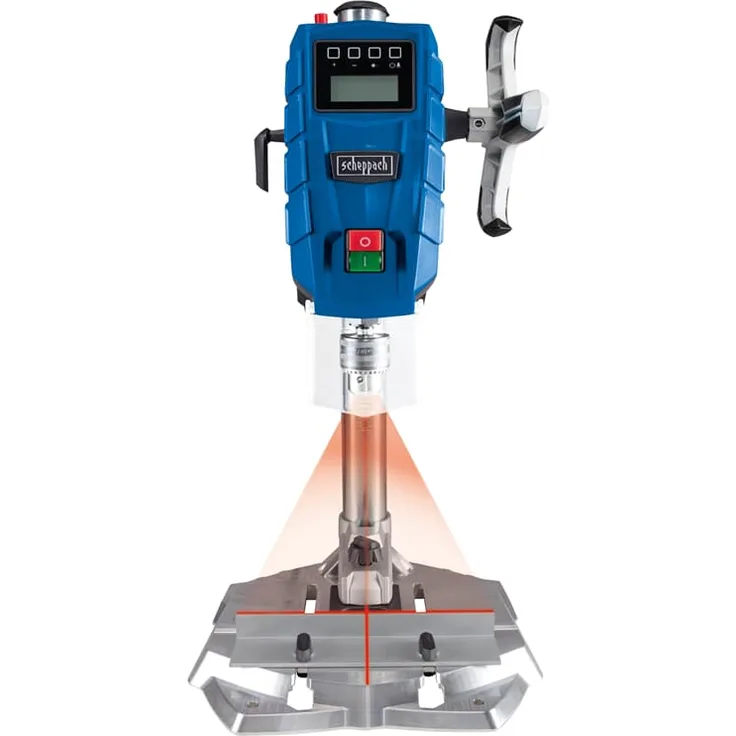 Scheppach DP55 Tischbohrmaschine Bohrmaschine Säulenbohrmaschine | max. Bohrung 13mm | LED Laser | 710 W Leistung | Drehzahl 500–2600 min-1 | Bohrfutterspannbereich 1,5–13mm | Digitaldisplay & Laser