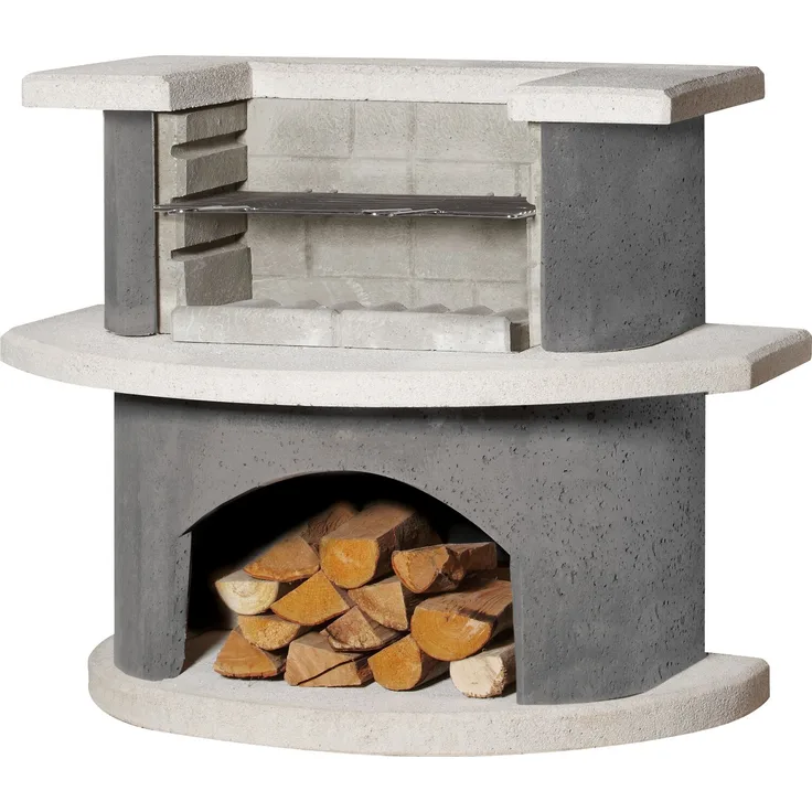 BUSCHBECK Grillbar Kopenhagen Maße L65 x B110 x H93 cm weiß-anthrazit