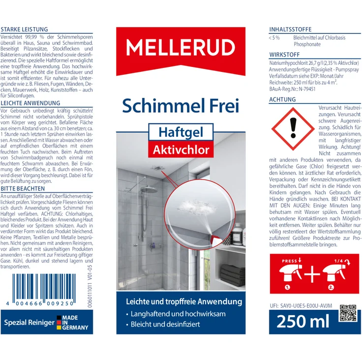 Mellerud Schimmel Frei Haftgel Aktivchlor 0,25 l – Bild 5