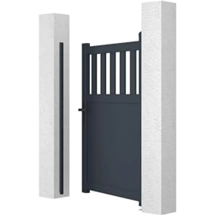 Casanoov Gartentür SANTIS, Aluminium mit vertikalen Streben, 1m Breite, 140cm Höhe, anthrazitgrau (RAL 7016), inkl. Zubehör – Bild 5