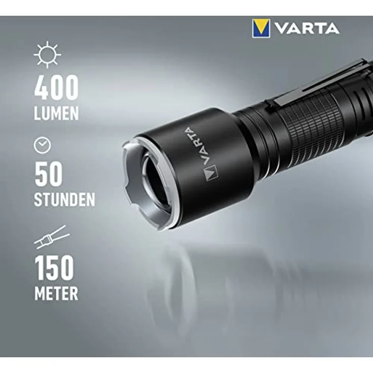 VARTA Taschenlampe LED inkl. 3x AAA Batterien, Aluminium Light F30 Pro Leuchte, Lampe mit drei Leuchtmodi, Taschenleuchte mi – Bild 6