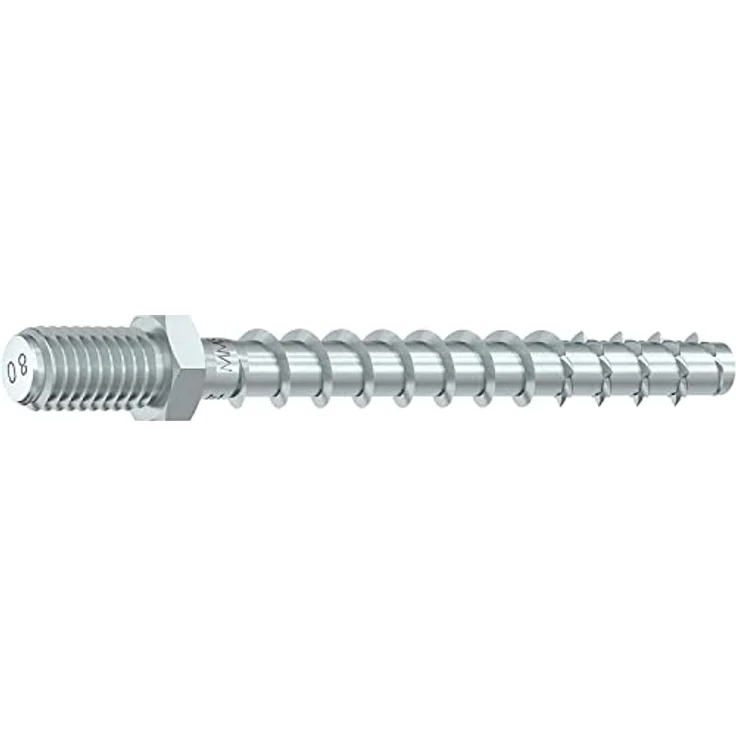 Heco MULTI-MONTI®-plus, Betonschraube mit 10 mm Durchmesser, 85 mm Länge, verzahnte Funktionsspitze, 25 Stück, galZn 3 farblos – Bild 1
