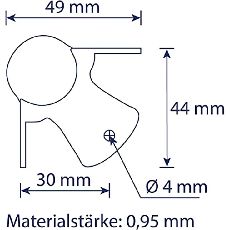 HMF Kugelecken Eckenschutz aus verzinktem Stahl, 8 Stück für Kisten, 49 mm, Silber – Bild 2