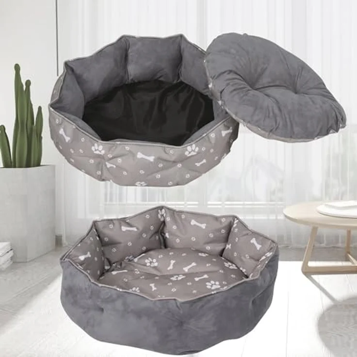 Mucola Katzenbett waschbar Katzenschlafplatz Ø60cm mit zweiseitigem Innenkissen Haustierbett für Katzen oder kleine Hunde Hundekissen Katzenkörbchen mit rutschfestem und wasserabweisendem Boden – Bild 5