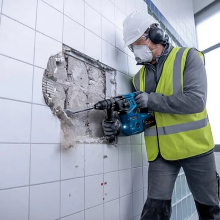 BOSCH Bohrhammer Akku-Bohrhammer GBH 18V-28 CF Professional solo, 18Volt - KickBack Control, Vibration Control, bürstenloser Motor, Bluetooth Connectivity, LED-Lampe – Bild 6