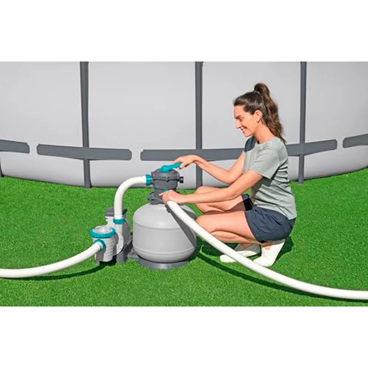 Bestway Sandfilteranlage 7.570 l/h für Pools bis 60.500 l, mit 6-Wege-Ventil und Manometer – Bild 2