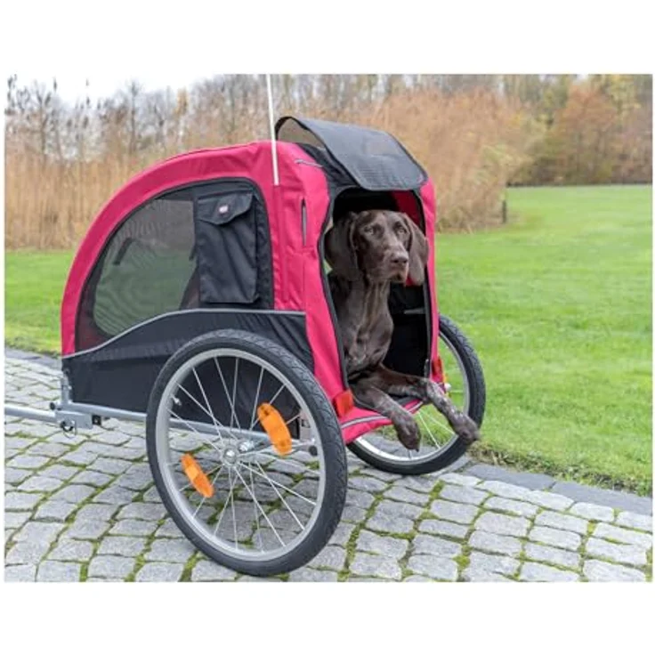 Trixie Fahrrad-Anhänger schwarz-rot L: 75 × 86 × 80 (145) cm – Bild 2