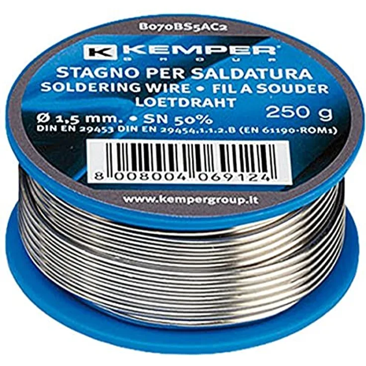 K KEMPER GROUP, L070BS5AC2 Zinndraht 50%, Durchmesser 1,5, 250 g