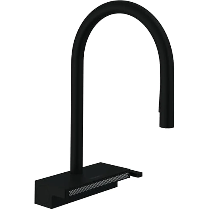 hansgrohe Küchenarmatur Aquno Select M81, Einhebel-Küchenmischer mit Ausziehbrause, Mattschwarz, 3-strufiger Schwenkbereich, 50 cm Auszugslänge – Bild 1