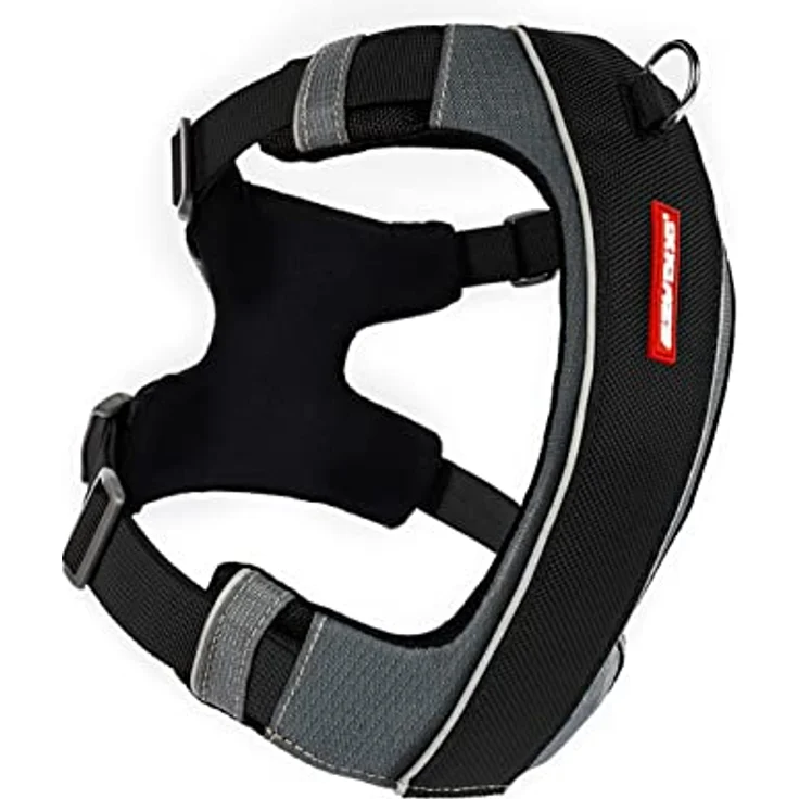 EzyDog No-Pull Hundegeschirr für Mittelgroße und Große Hunde, X- Link Anti Zug Geschirr Hund Verstellbar, Reflektierendes, Größenverstellbar, Brustgeschirr Gepolstert (L, Schwarz) – Bild 1