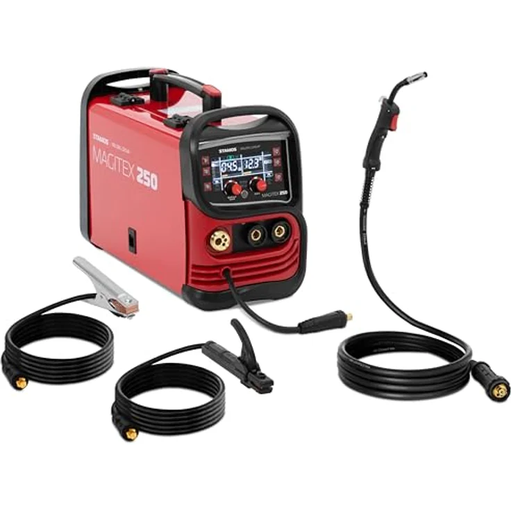 Stamos Welding Group Elektroschweißgerät MIG MAG Schweißgerät 250 A digitales Bedienfeld Schutzgas WIG Liftarc – Bild 2