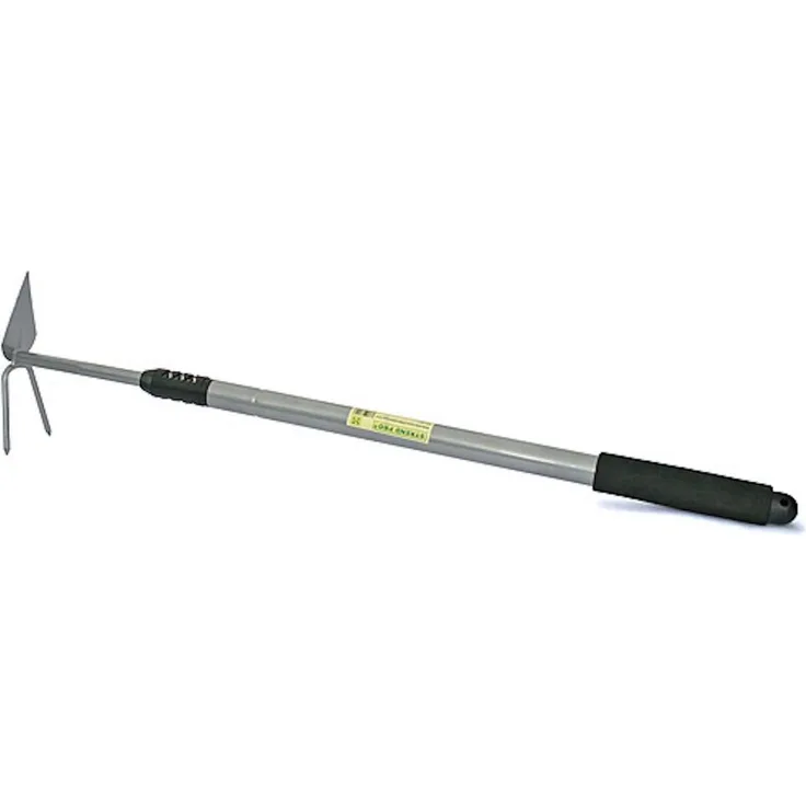 PROREGAL® Gartenhacke Flat-2-Zinken, teleskopierbarer Griff bis 105 cm, robuste Stahlkonstruktion