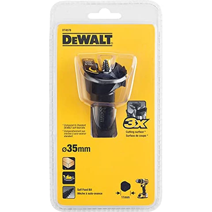 Dewalt Forstnerbohrer Rapidbohrer DT4578-QZ, 35 mm, für präzise Holzbohrungen mit selbsteinziehender Zentrierspitze und maximalem Halt – Bild 3