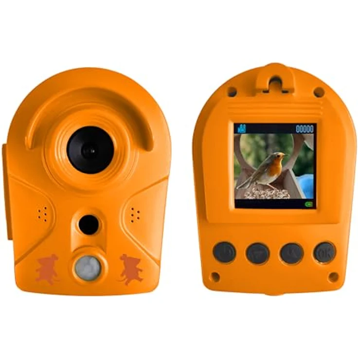 DieMaus Vogelhaus mit Kamera, robustes Holz, 2-MP-Fotos, Full-HD-Videos, IP65 wassergeschützt, wiederaufladbarer Akku – Bild 3