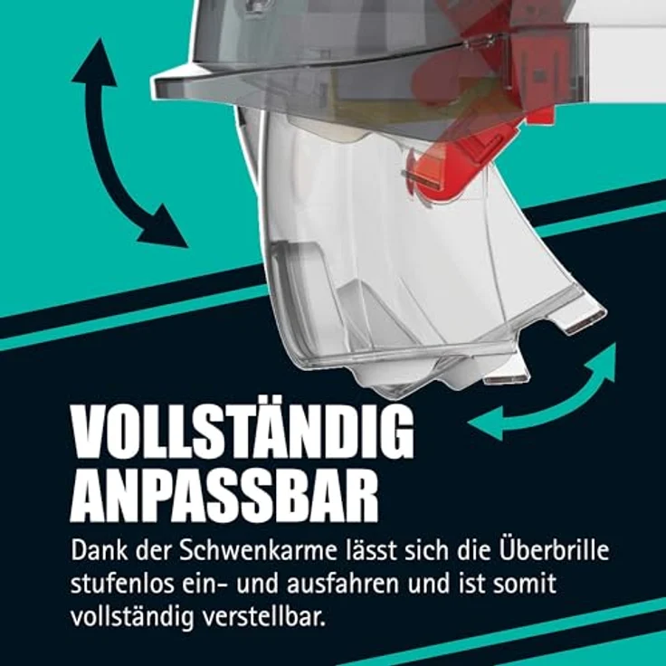 EVO VISTALENSTM Sicherheitshelm mit integrierter Schutzbrille - Weiß-Smoke (JSP AMB170-005-F00) – Bild 7