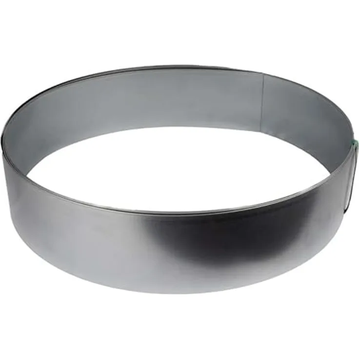 8m Rasenkanten, Pflanzring, Beeteinfassung aus Metall Höhe 15cm Silber, Umrandung Gartenbeet, Blumenbeet oder Kiesbeet