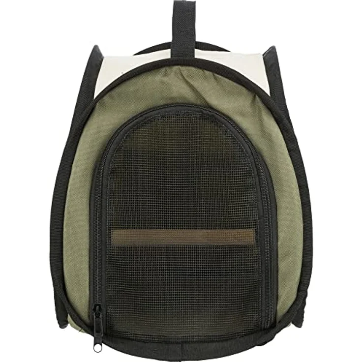 Trixie Transporttasche für Ziervögel, 27 × 32 × 27 cm, beige/olivgrün - 5906 – Bild 4