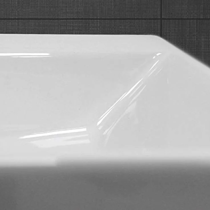 ECD Germany Waschbecken Waschtisch - 605x365x130 mm - aus Keramik - Eckig - Weiß - Aufsatzbecken Aufsatzwaschbecken Waschschale Handwaschbecken Aufsatzwaschtisch Spülbecken Wasserfall Waschschlüssel – Bild 5