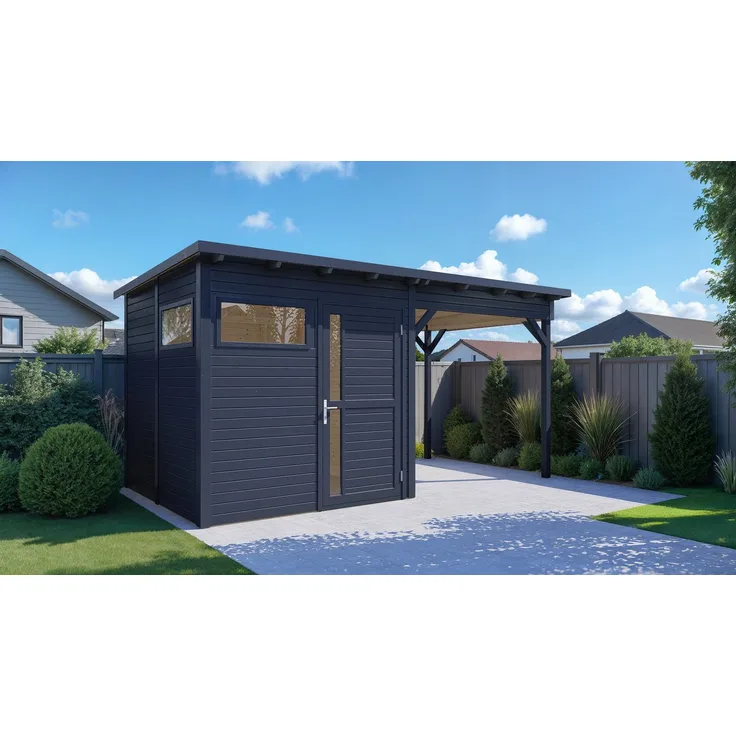 BERTILO Gartenhaus Pentus 2 Lounge, modulare Bauweise, anthrazit, BxT: 470x266 cm
