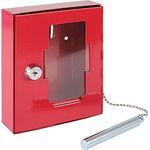 HMF 1021-03 Notschlüsselkasten mit Glasbruchhammer, 15,0 x 12,0 x 4,0 cm, RAL 3001 rot