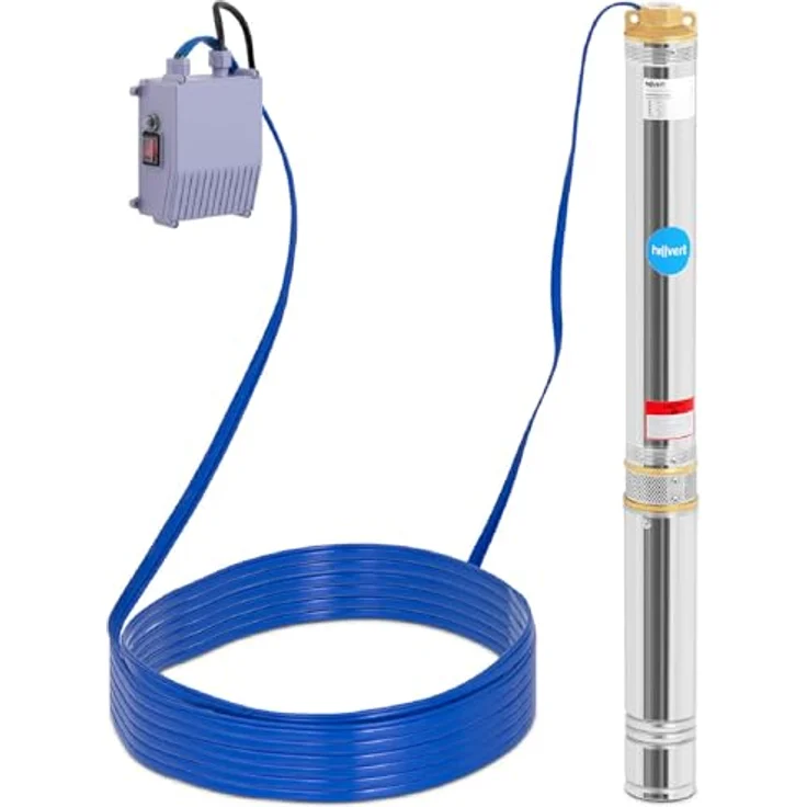 hillvert Brunnenpumpe HT-ROBSON-SP1100-101, 6.000 l/h, 1.100 W, Edelstahl, Förderhöhe 101 m – Bild 2