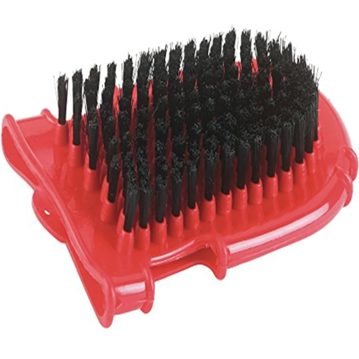 Kerbl Fellbürste Putzhandschuh 17 cm x 13 cm rot 3211, (1-tlg) - Tierfellpflege, Noppen- und Borstenseite, Massage und Reinigung – Bild 2