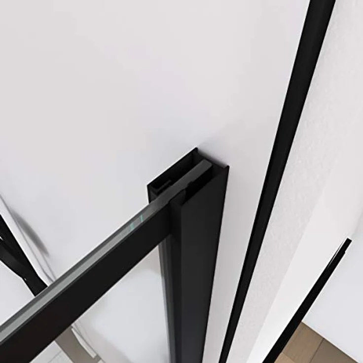 MARWELL Duschwand in modernem Design 90 x 195 cm - Glasdusche mit matt schwarzen Wandprofil - Einscheibensicherheitsglas für höchste Sicherheit - Montage auf Duschwanne oder Fliese – Bild 2